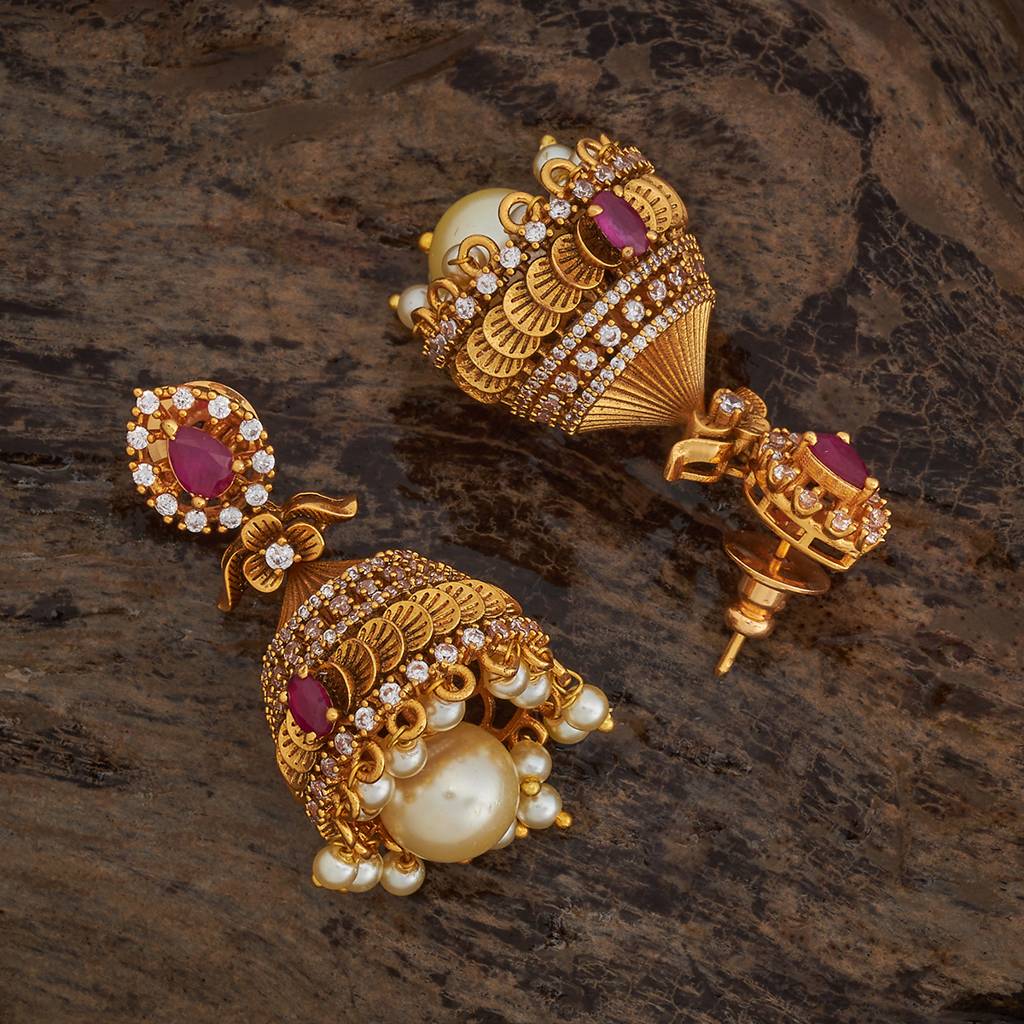 Kushal'S Fashion Jewellery Dome Shaped Jhumkas Earrings-180054 : 430437