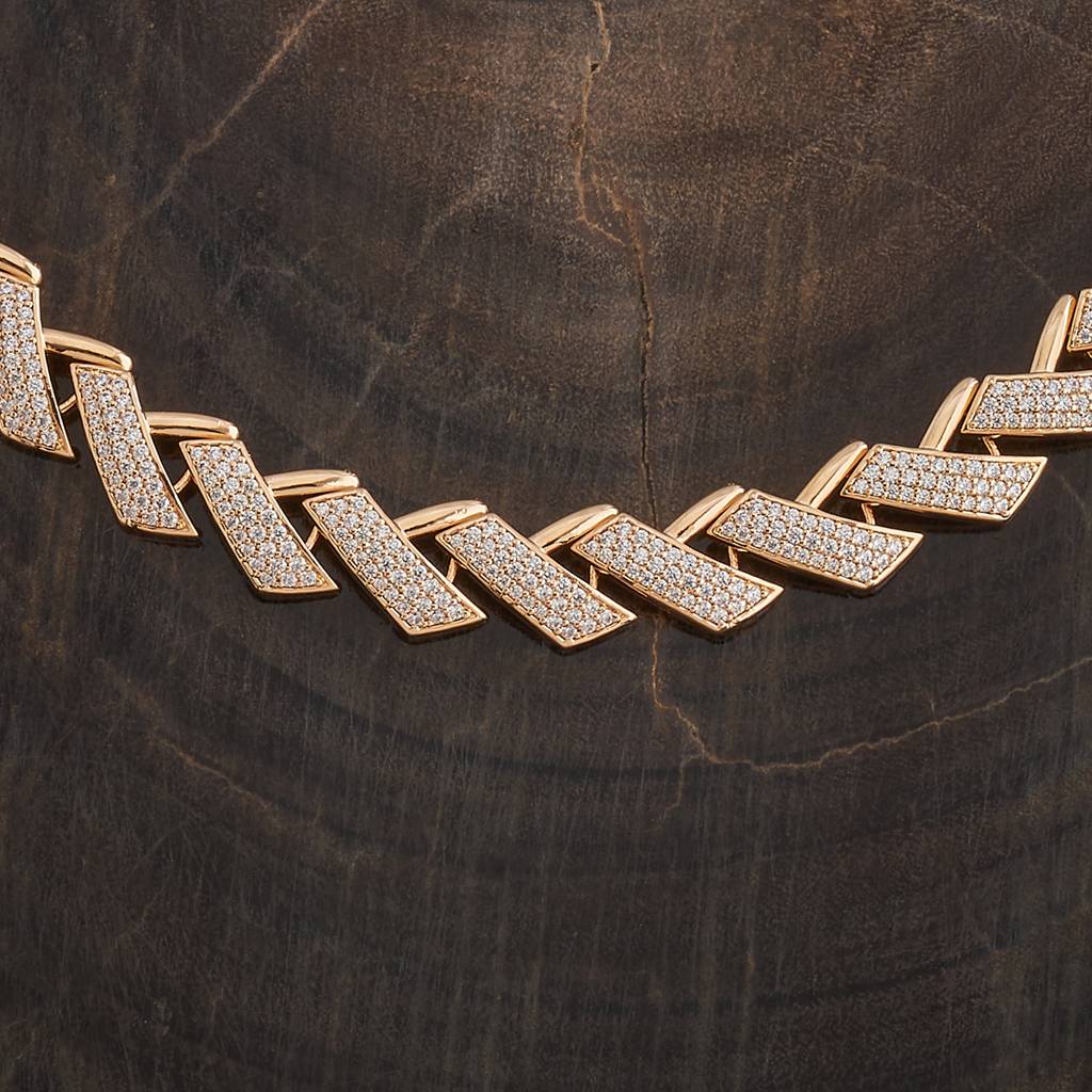 Kushal'S Fashion Jewellery -Plated Party Trendy Zircon Necklace And Earring Set -182301 : 435465
