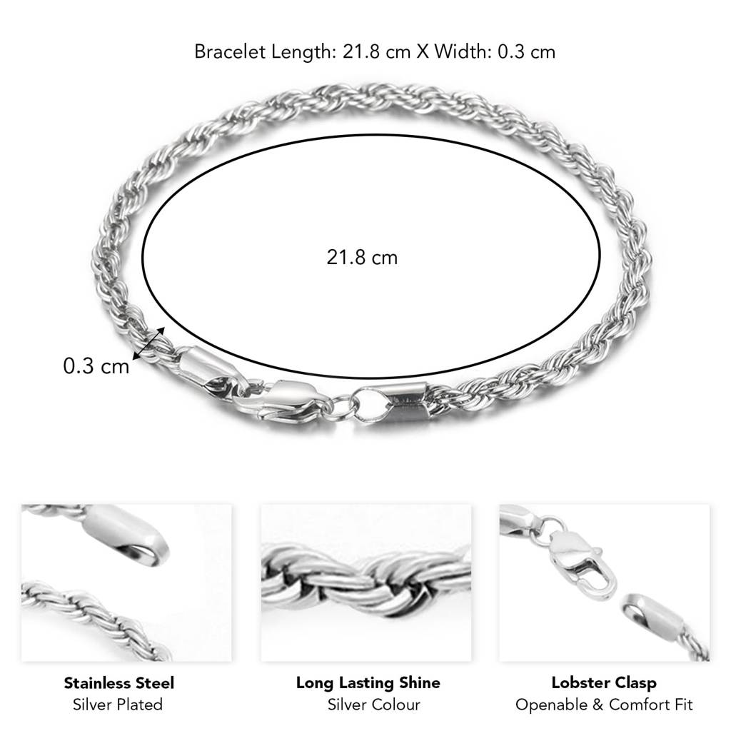 Silver Plated Stainless Steel Openable Fancy Link Bracelet Stylish Fashion Jewellery For Men : PX5SB107