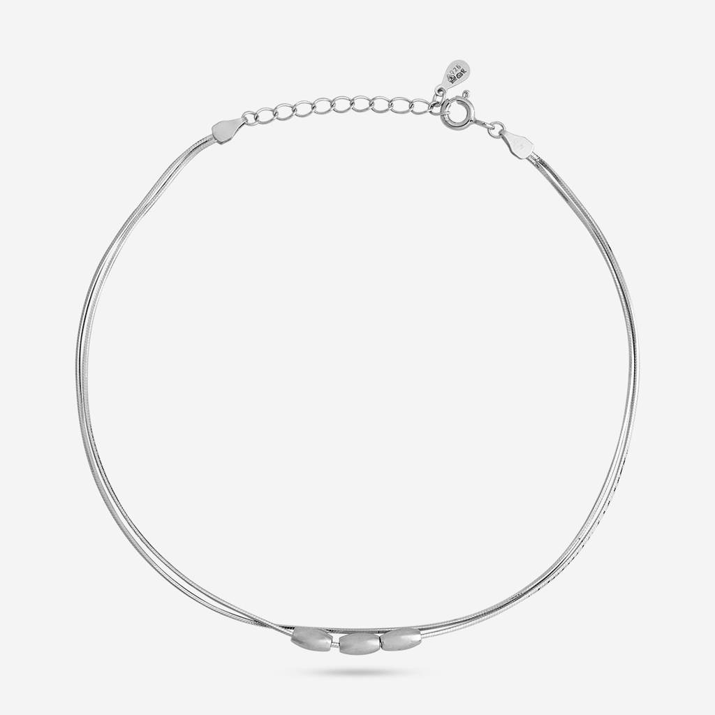 Gold Rhodium-Plated Party 92.5 Sterling Silver Anklet  -448072 : 448072