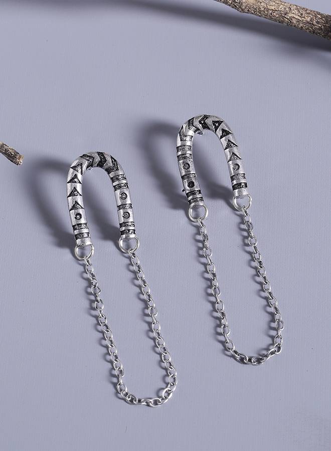 Aztec Bar Horseshoe Drop Earrings : 8905124032215