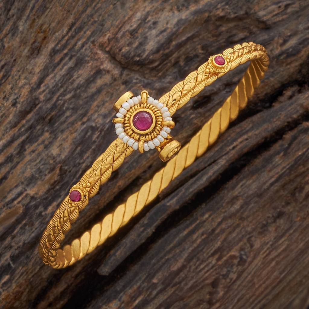 Kushal'S Fashion Jewellery Gold-Plated Ethnic Antique Kada : 416917