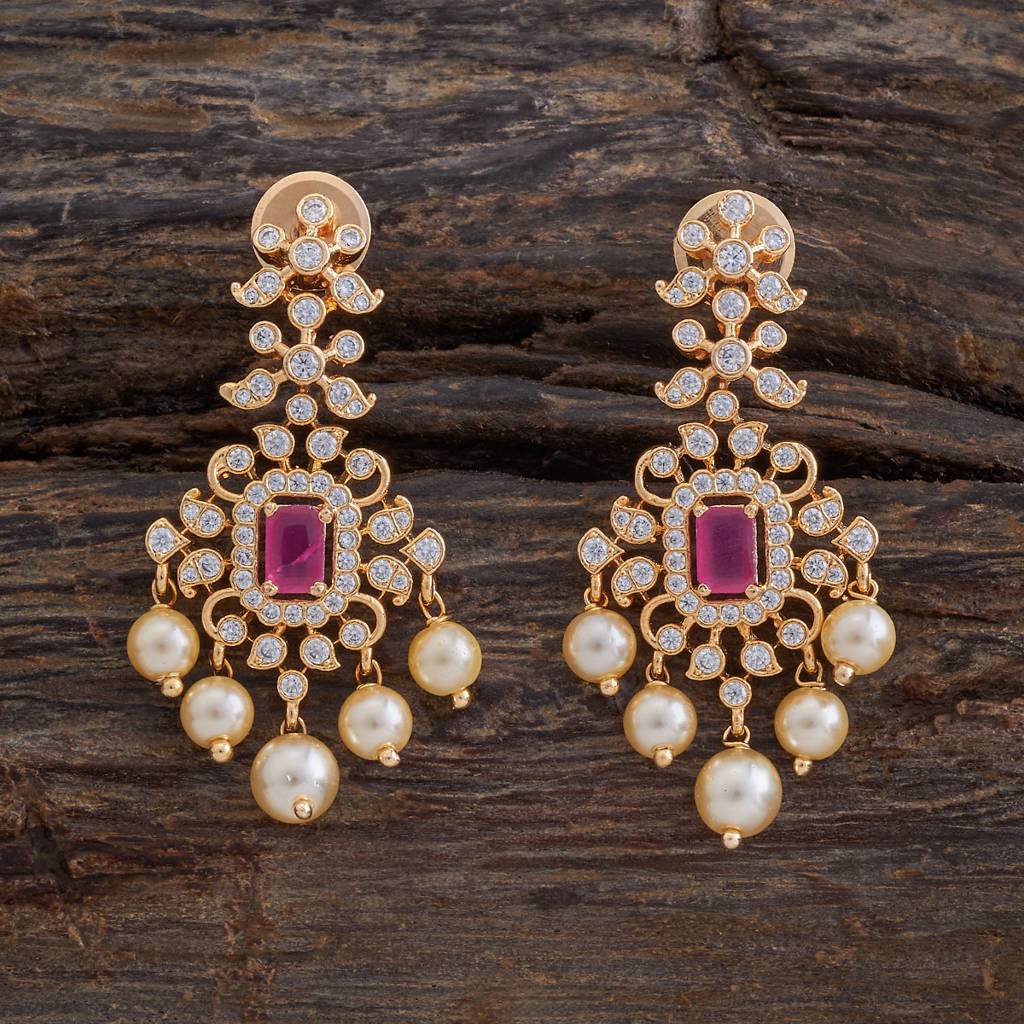 Kushal'S Fashion Jewellery Plated Party Zircon Drop Earrings-175774 : 421355