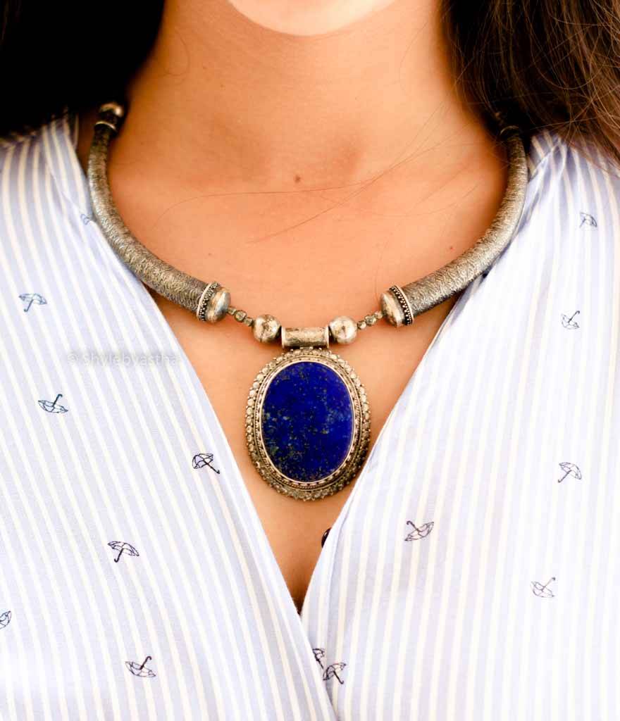Tattva Lapiz Lazuli Vintage Inspired Necklace : SE912-1
