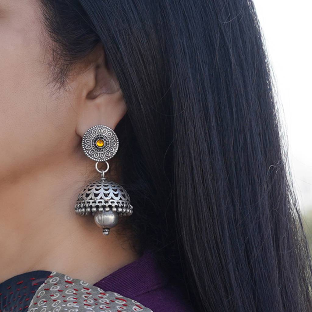 Tribal Silver Jhumkis : SSE679