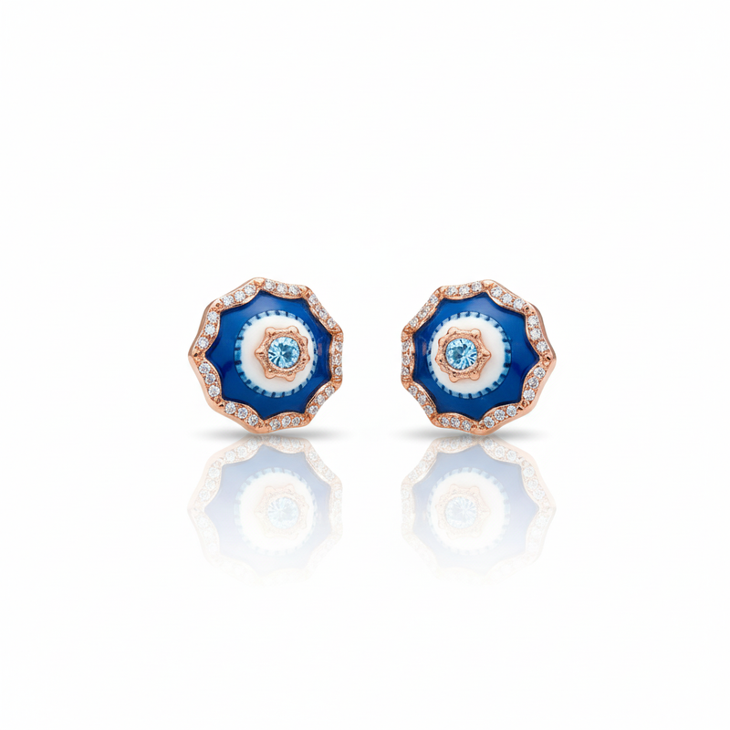 Flower Shaped Moissanite Protection Jewelry Gift : TGDEE-4-Y
