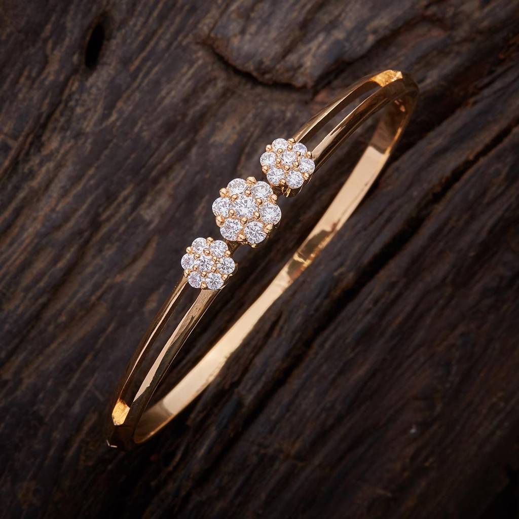 Kushal'S Fashion Jewellery White Plated Party Zircon Kada-138336 : 338009