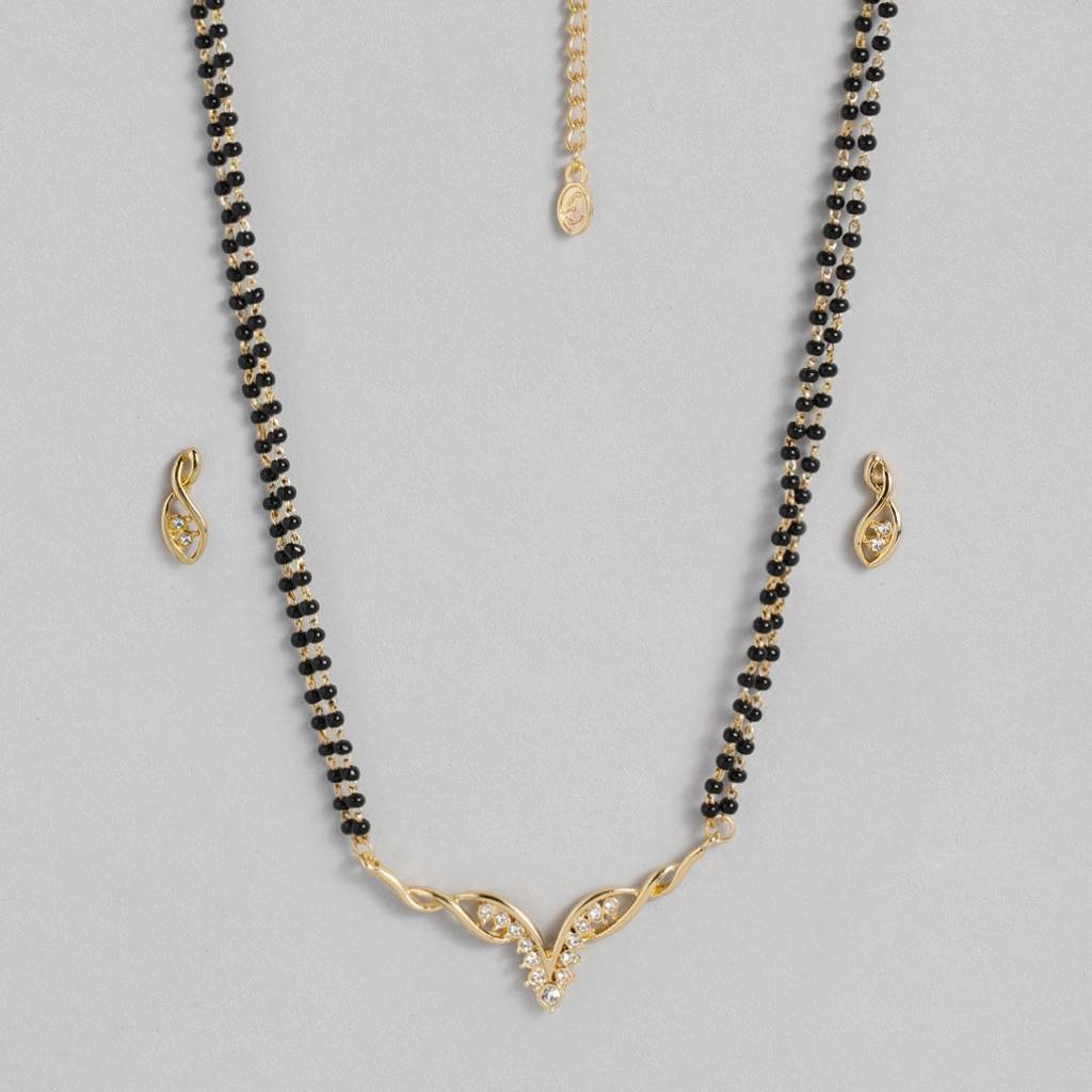 Estele Gold Plated Designer Mangalsutra Necklace Set With Austrian Crystals For Women : EMS12080006NKER