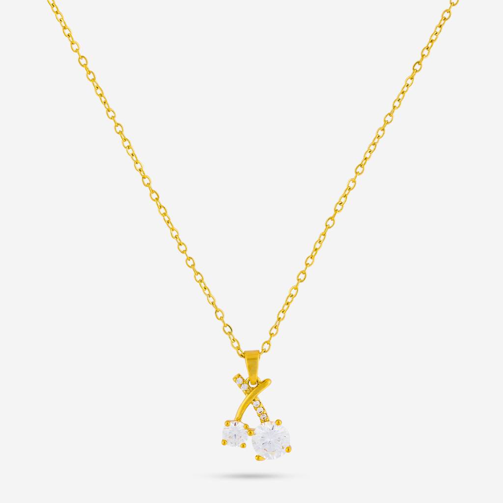 Kushal'S Fashion Jewellery White Gold-Plated Party Trendy Zircon Necklace -454810 : 454810