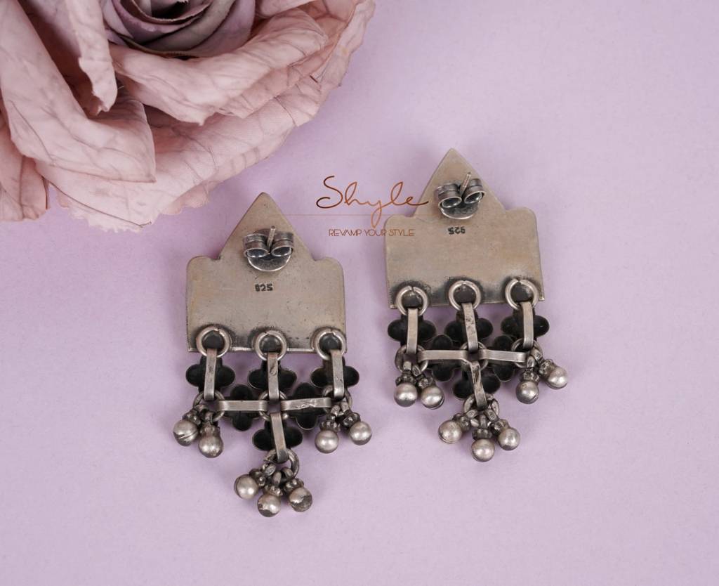 Mizoya Tribal Peacock Detailed Jali Earrings : SE5249