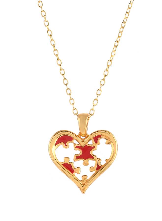 Valentine'S Day Collection Jigsaw Heart Pendant Set : 8905124490954