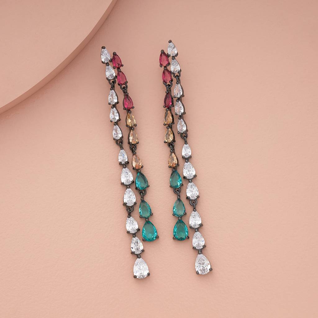 Kushal'S Fashion Jewellery Party Trendy Zircon Drop Earrings-183694 : 438550