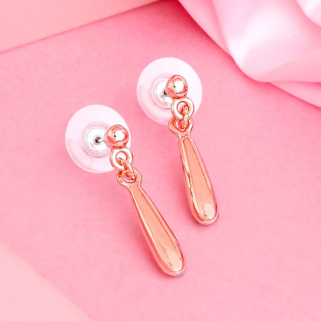 Estele Rosegold Plated Ballet Designer Drop Earrings For Girls And Women : 579705-RGER