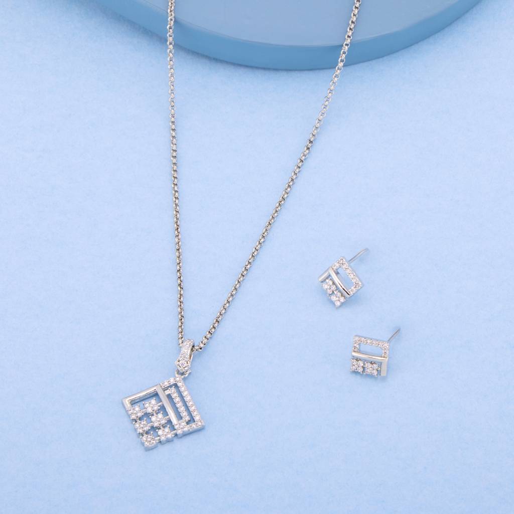 Kushal'S Fashion Jewellery  -Plated Party Trendy Zircon Necklace And Earring Set  -186573 : 444878