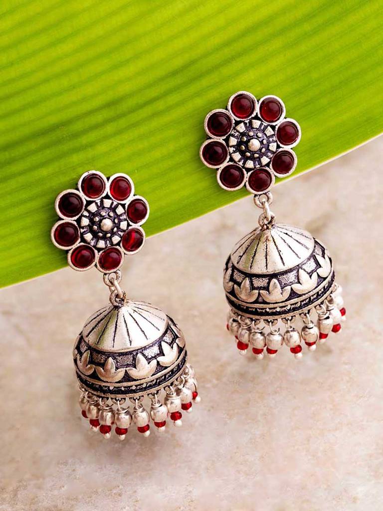 Abhira Floral Jhumka Earrings : 8907617972404