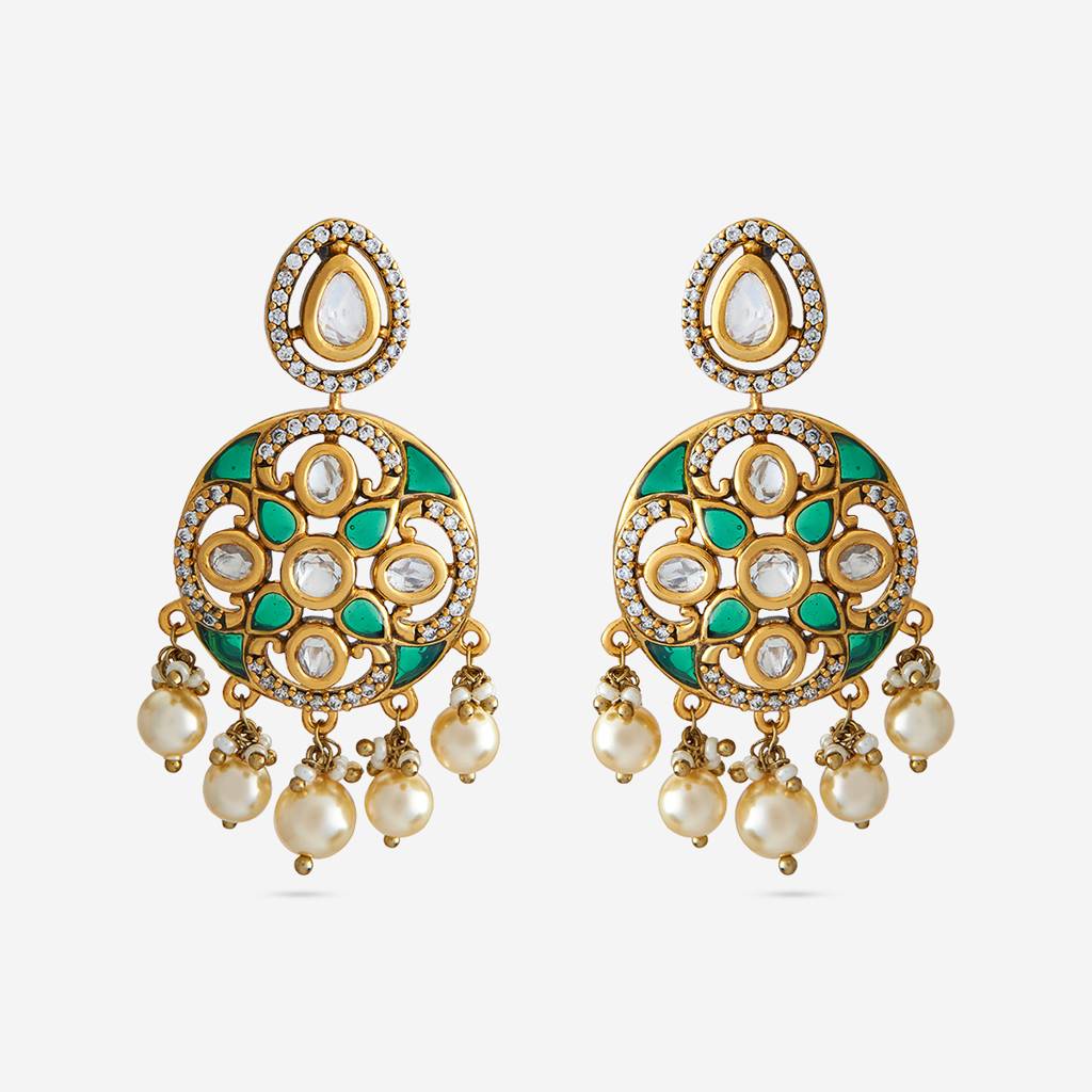 Ethnic Kundan Drops-184818 : 441257
