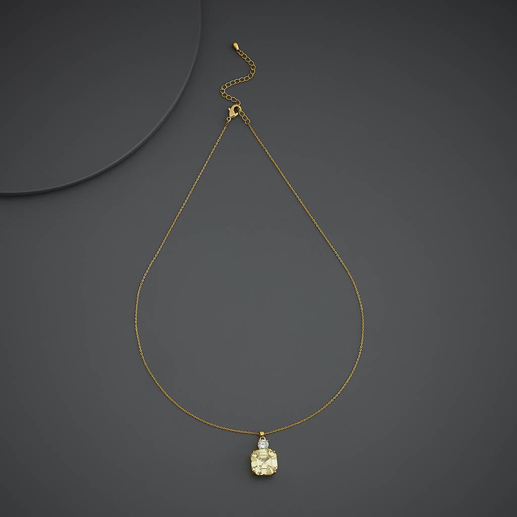 Kushal'S Fashion Jewellery Yellow Gold-Plated Party Trendy Zircon Necklace-186781 : 445301