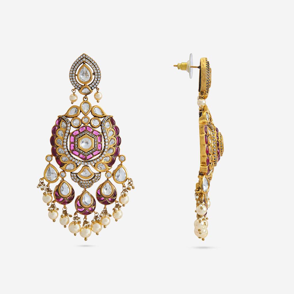 Ethnic Kundan Drops-182290 : 435442