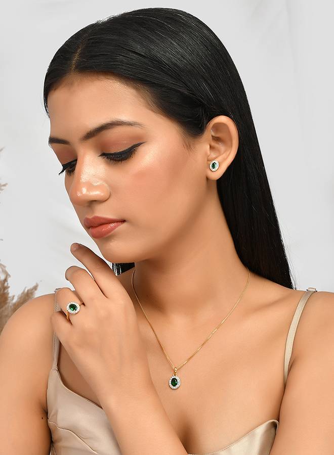 Sparkling Essentials Green Oval Cut Zircon Box Set : 8905124480641