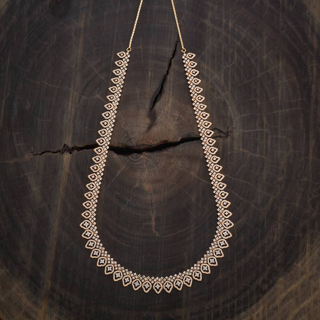 Kushal'S Fashion Jewellery White Gold-Plated Party Zircon Long Necklace-182833 : 436451