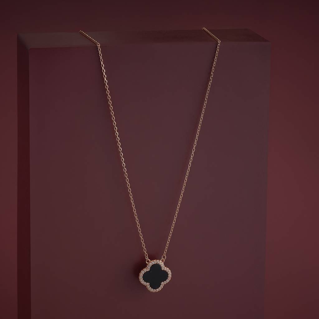 Kushal'S Fashion Jewellery Black Rose Gold-Plated Zircon Party 92.5 Sterling Silver Pendant-182977 : 436984
