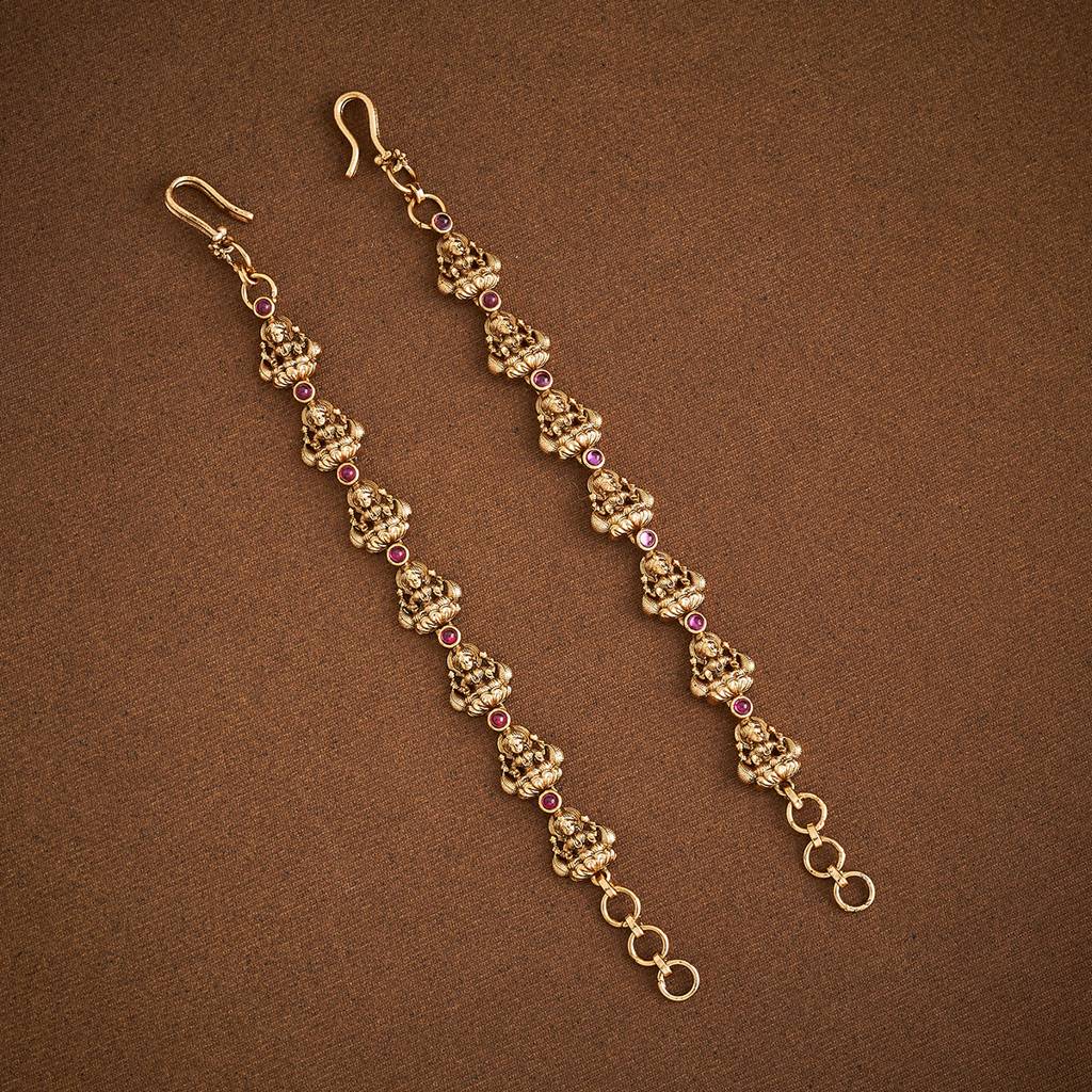 Kushal'S Fashion Jewellery Ruby Gold-Plated Bridesmaid Antique Matil : 422715