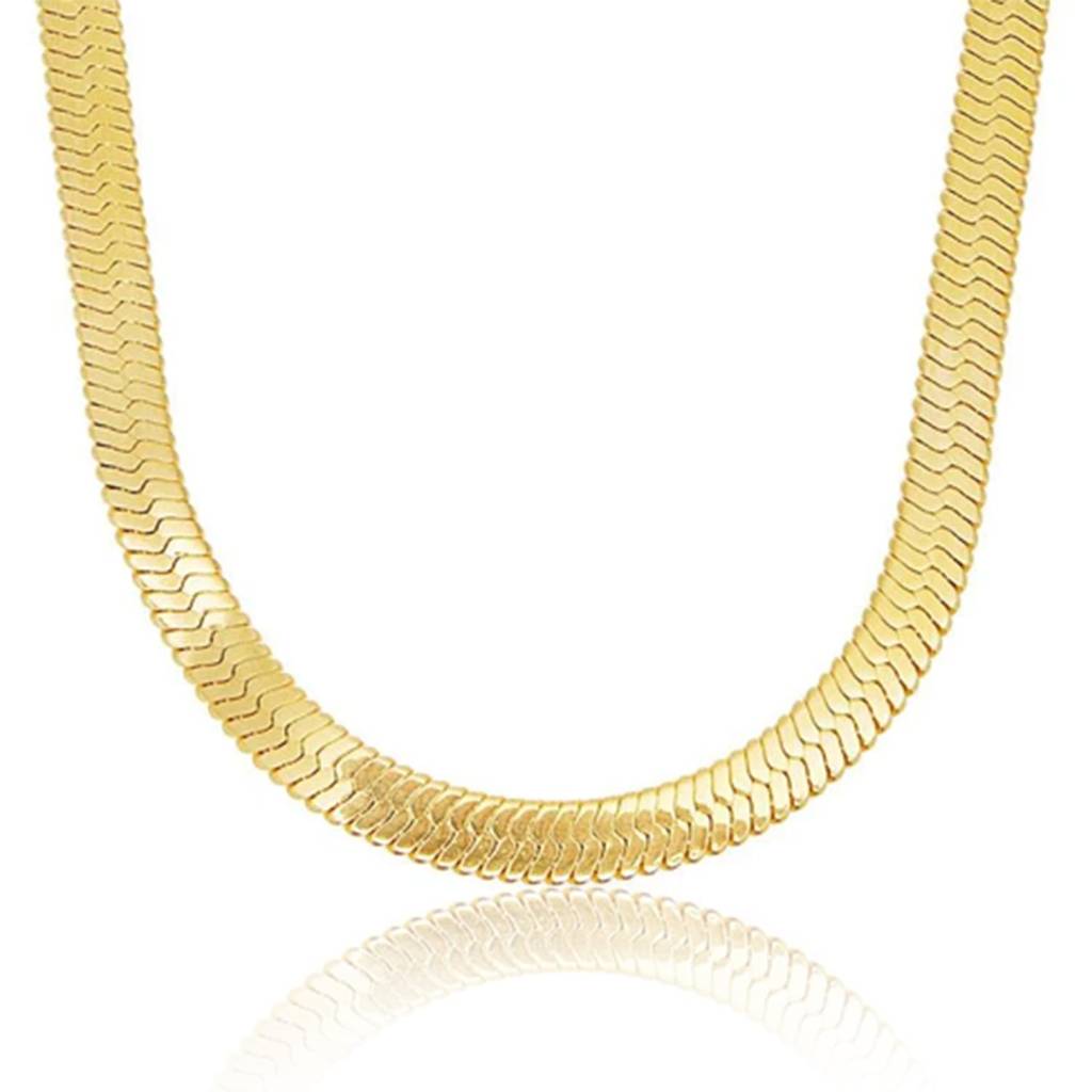 Gold Plated Stainless Steel Herringbone Chain Stylish Fashion Jewellery For Men : PX5CH66G