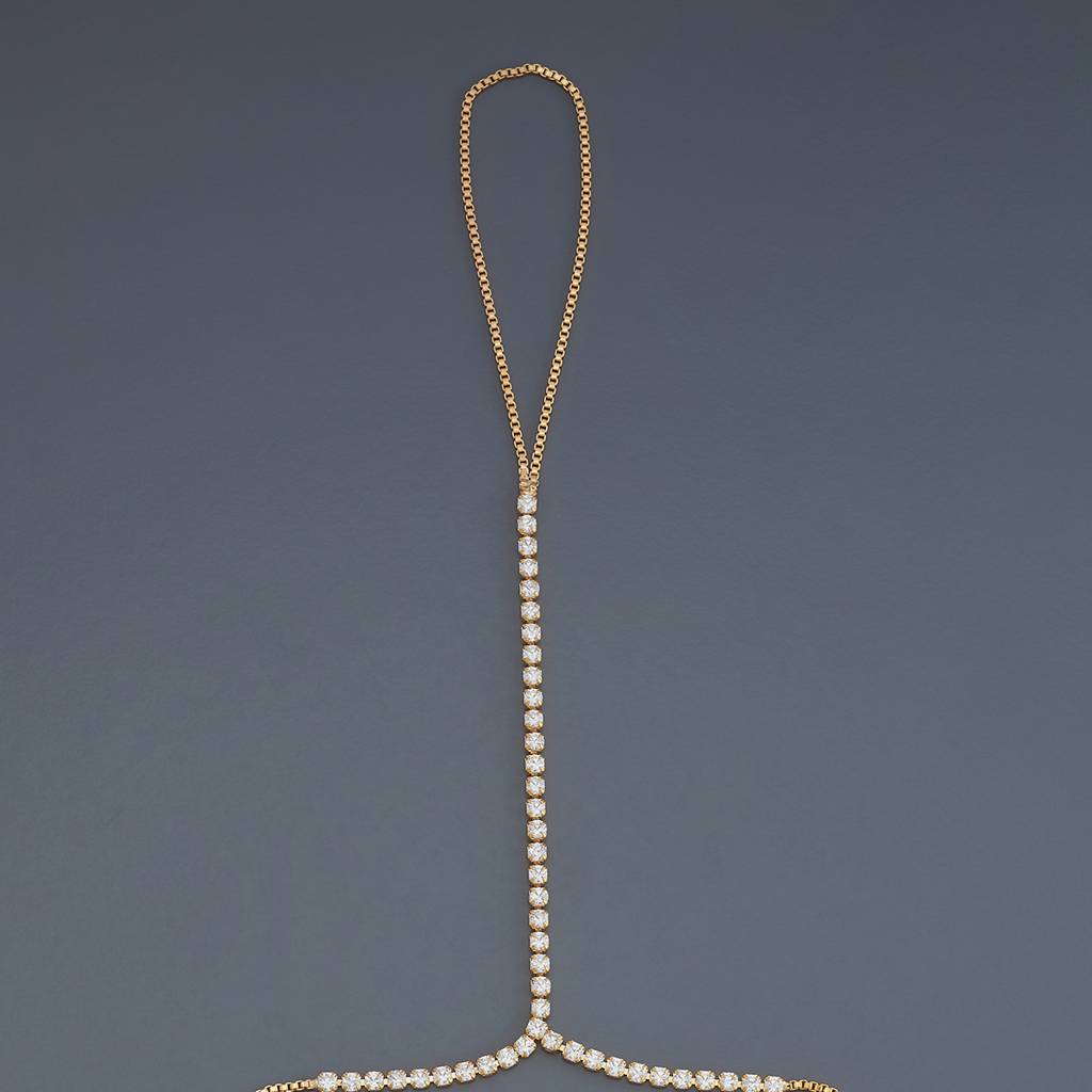 White Rhodium-Plated Party Trendy Zircon Hathpan  -428915 : 428915