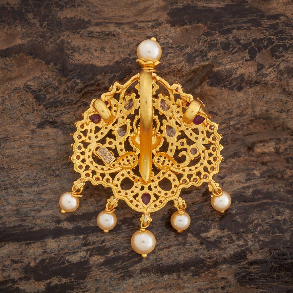 Kushal'S Fashion Jewellery Oxidised Gold-Plated Ethnic 92.5 Pure Silver Temple Pendants-179589 : 429641