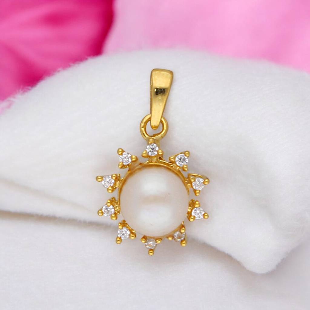 92.5 Sterling Silver Meera Simple Pearl Pendant : JPMAY-22-180