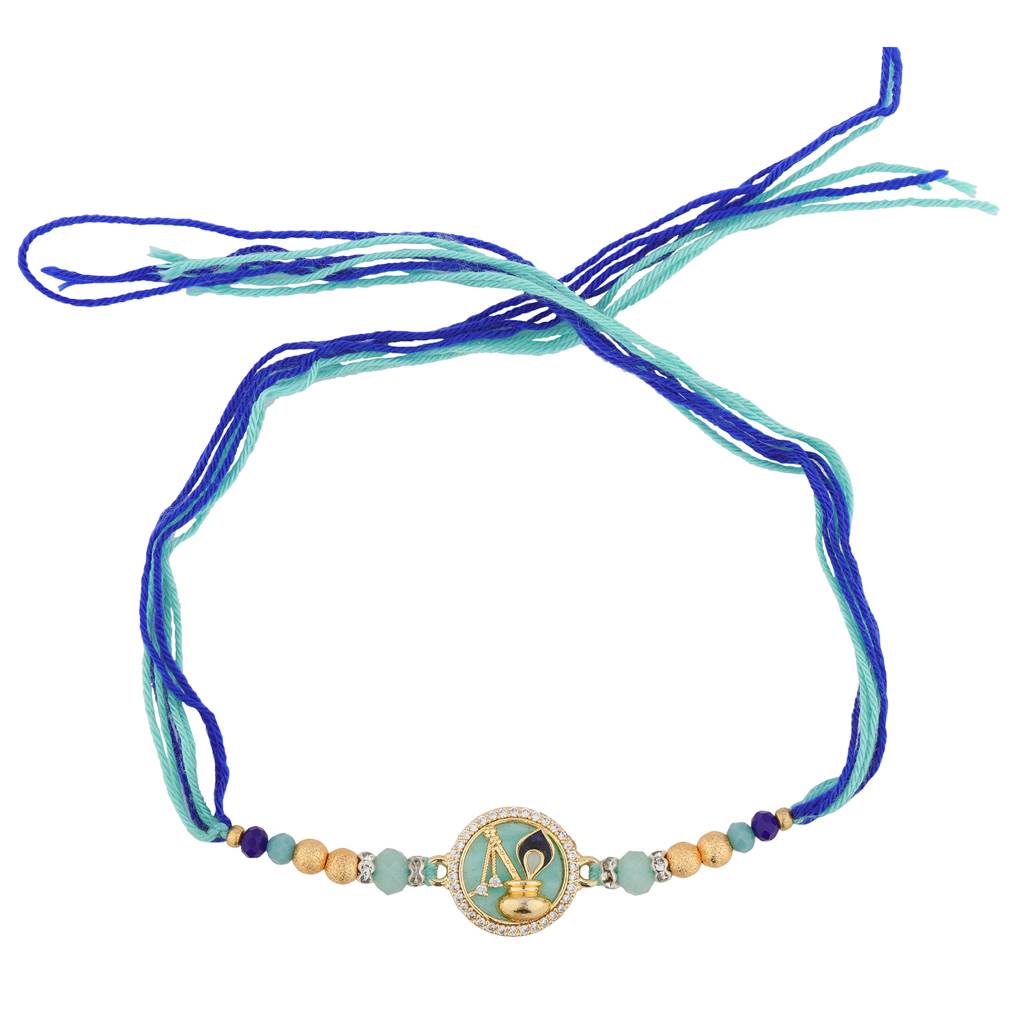 Lord Krishna Matki Divine American Diamond Rakhi For Brother : 8905124562033