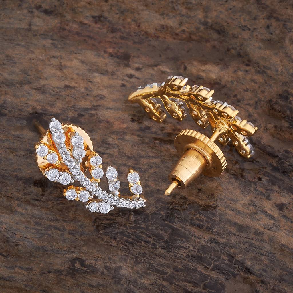 Kushal'S Fashion Jewellery White Rhodium Gold-Plated Party Zircon  Studs -177508 : 425577