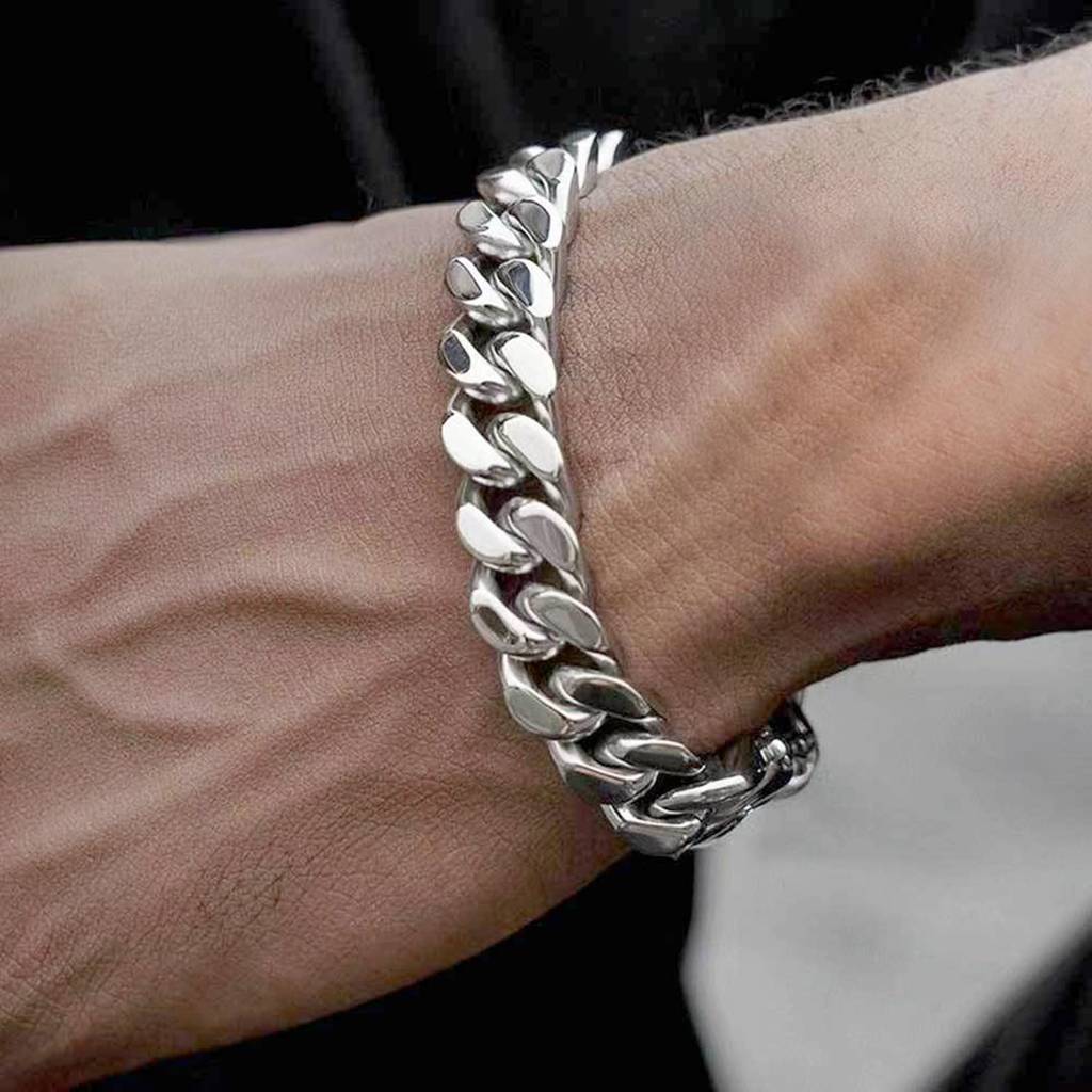 Silver Plated Stainless Steel Metal Openable Fancy Bracelet Stylish Jewellery Gift For Men Boys : PX5SB86