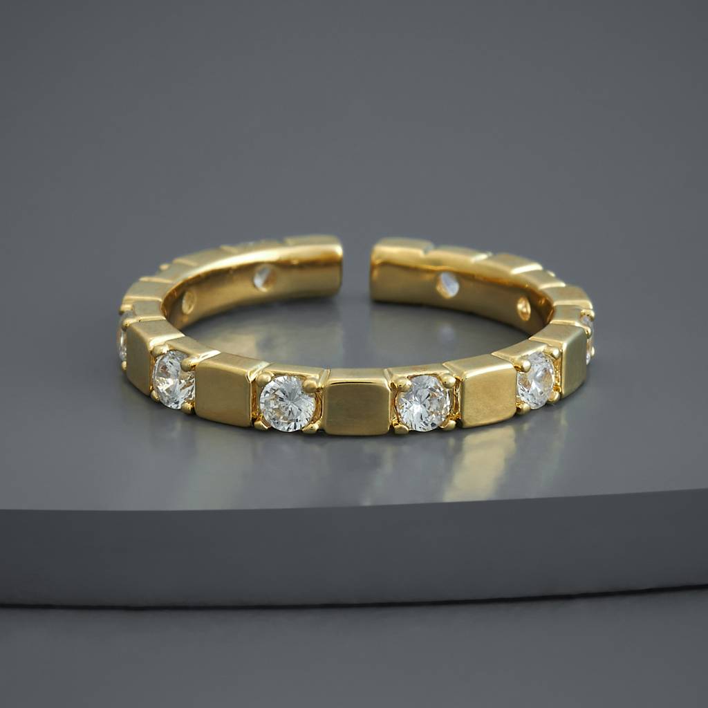 Kushal'S Fashion Jewellery White Rhodium-Plated Party Trendy Zircon Finger Ring-185869 : 443303