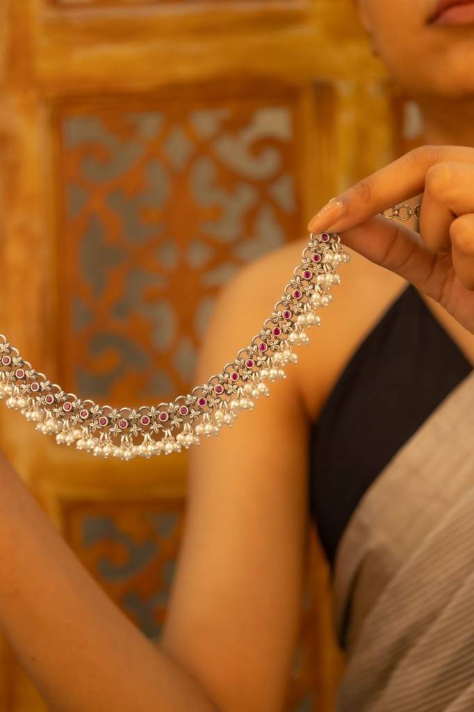 Tattva Raani Jadau Pearl Drop Classic Necklace : SR6008
