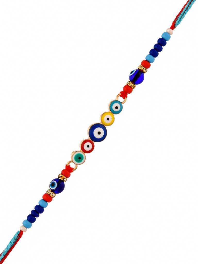 Colourful Evil Eye Charms Thread Rakhi For Brother : 8905124524550