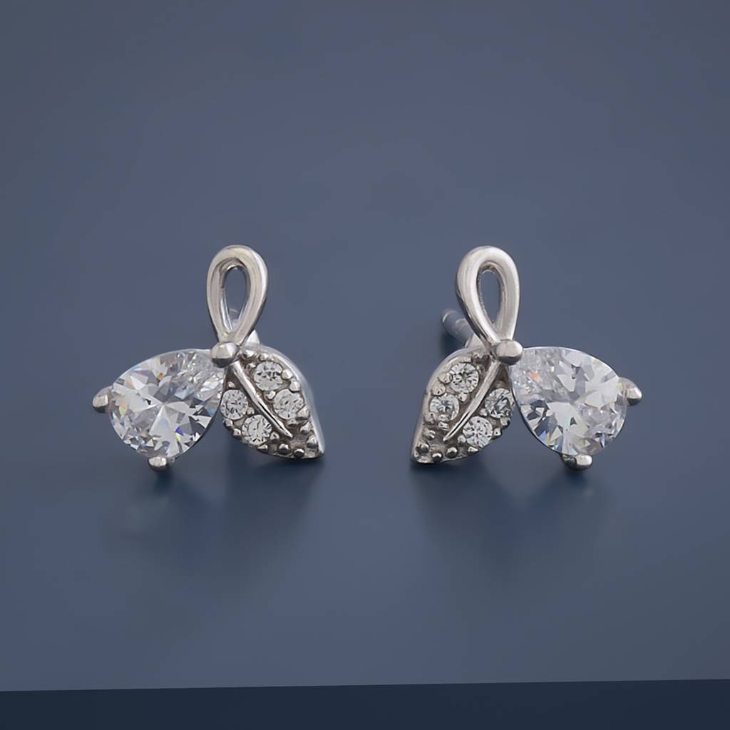 Kushal'S Fashion Jewellery White Rhodium-Plated Party 92.5 Pure Silver Studs-405721 : 405721