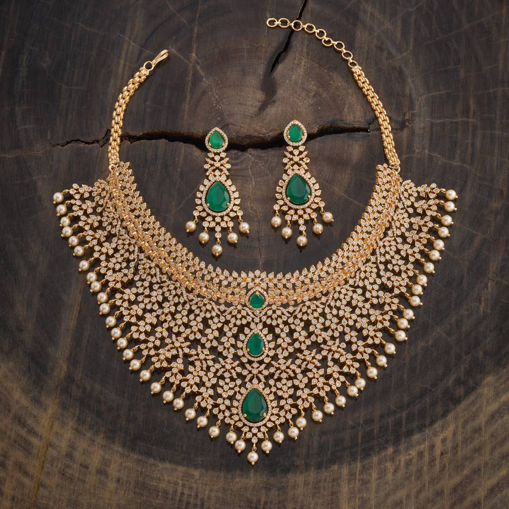 Kushal'S Fashion Jewellery Gold-Plated Party Zircon Jewellery Set-178630 : 427697