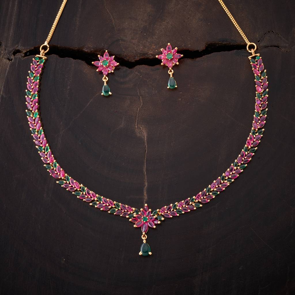 Kushal'S Fashion Jewellery Zircon Necklace -151334 : 364258