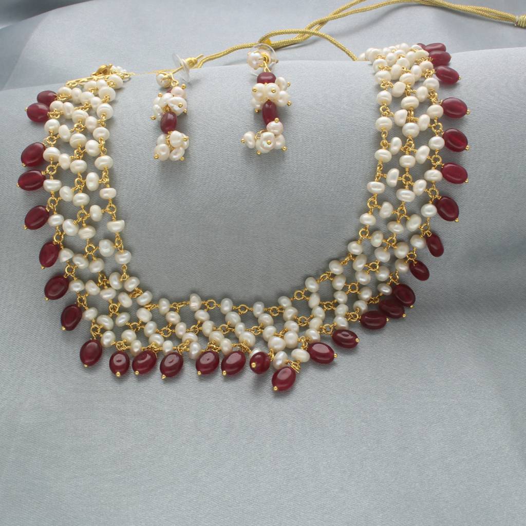 Odika 1 Line Pearl Necklace : JPAPL-23-19