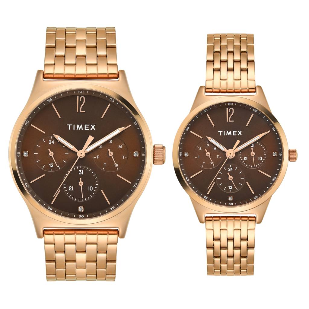 Timex Trendline Round 42Mm Analog Pair Watch - Tw00Pr348 : TW00PR349