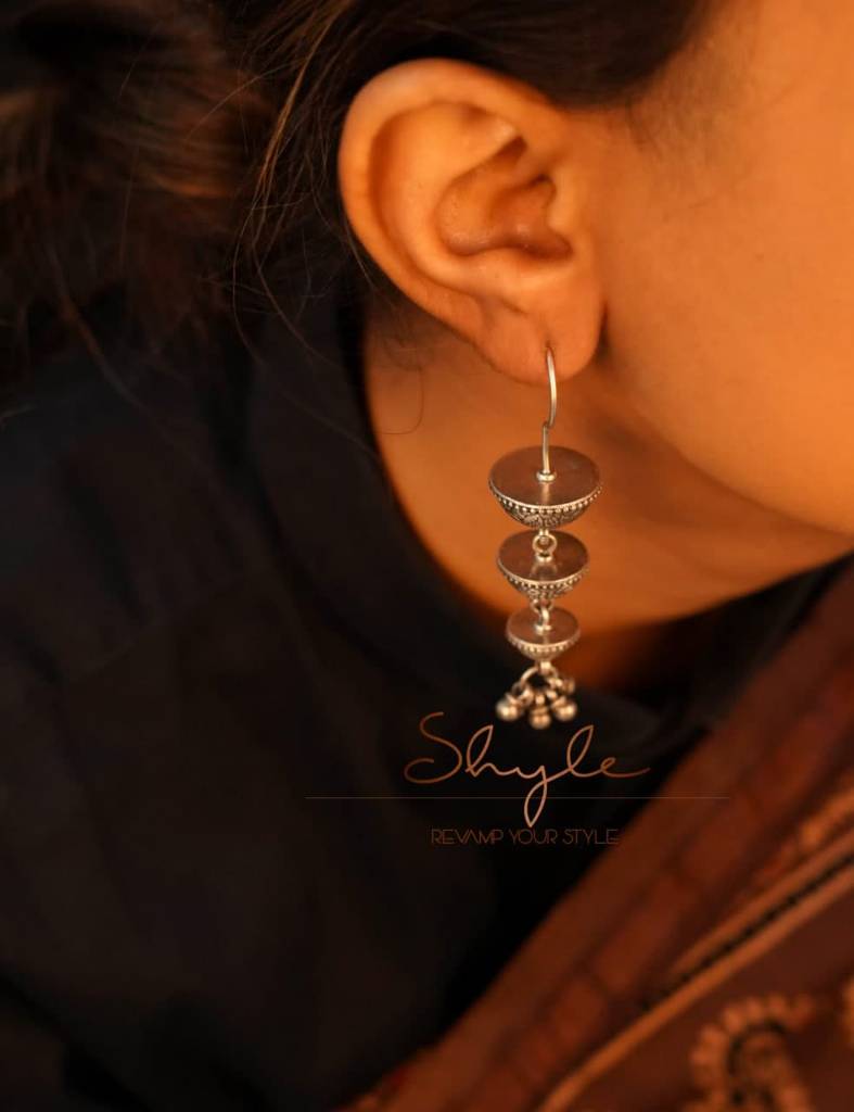 Adya Textured Layered Fish Hook Earrings : SE7008
