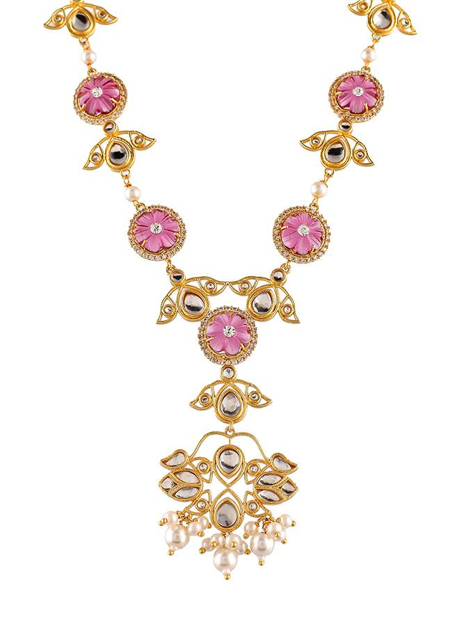 Heer Gulsheen Long Pendant Necklace Set : 8905124516647