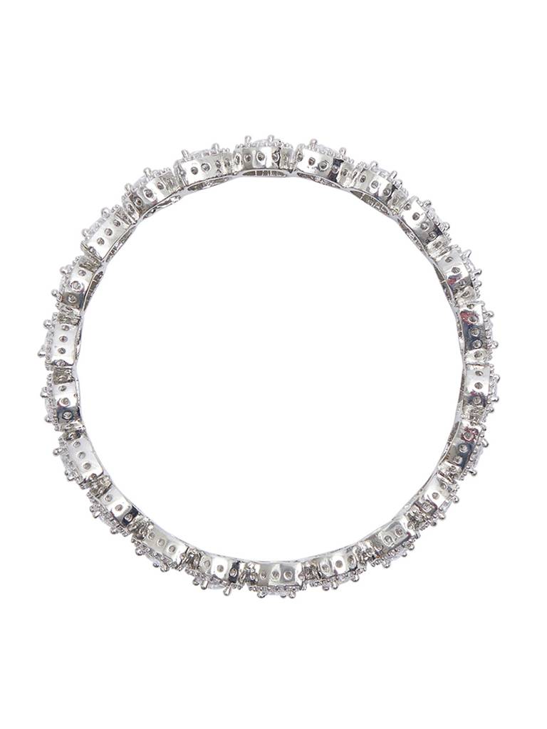 Pear Cut Cluster Setting Zircons Adorned Silver Plated Brass Bracelets : 8905124459944