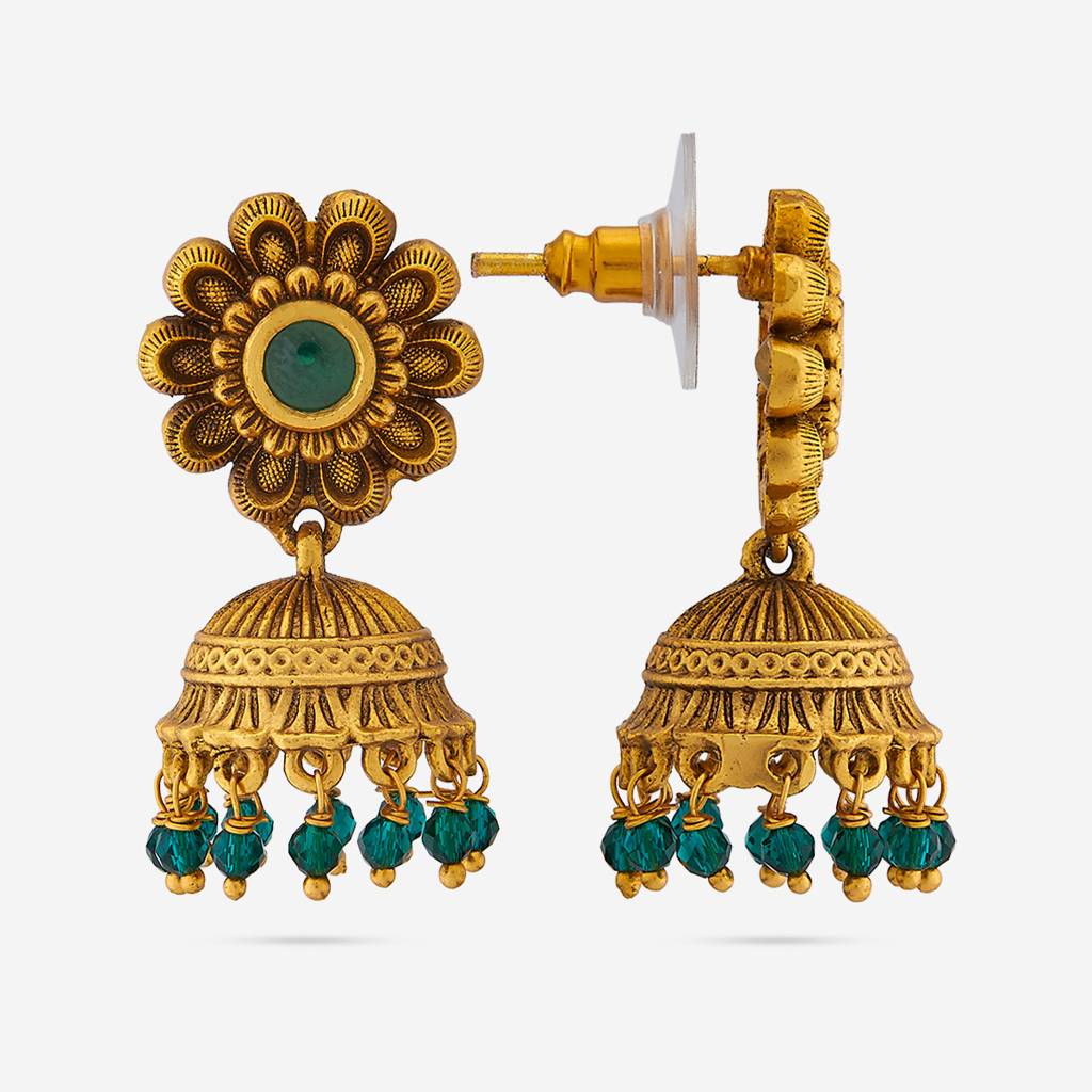 Kushal'S Fashion Jewellery Plated Ethnic Antique Jhumkas-185442 : 442468