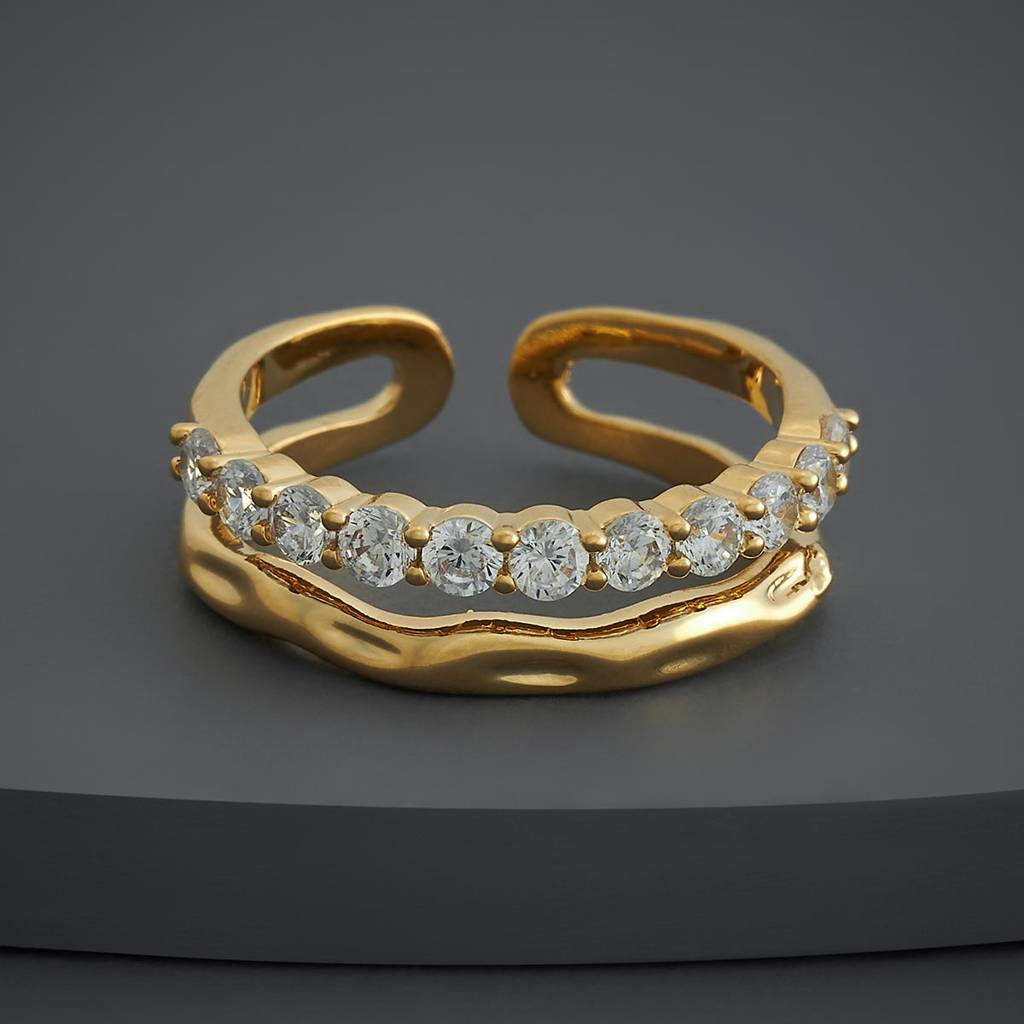 Kushal'S Fashion Jewellery White Gold-Plated Party Trendy Zircon Finger Ring-186822 : 445396