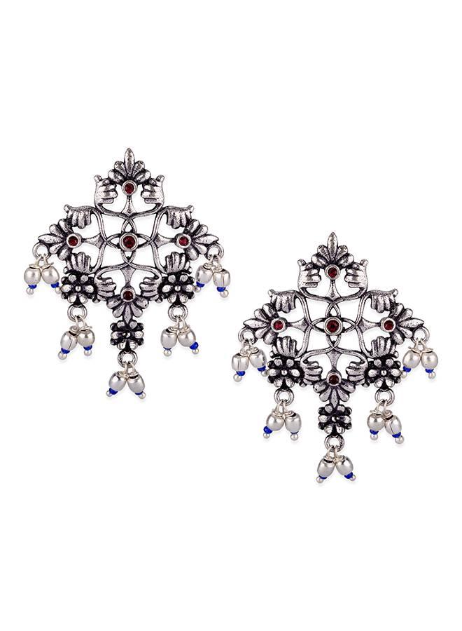 Arabian Nights Antique Oxidized Silver Brass Earrings : 8905124424447