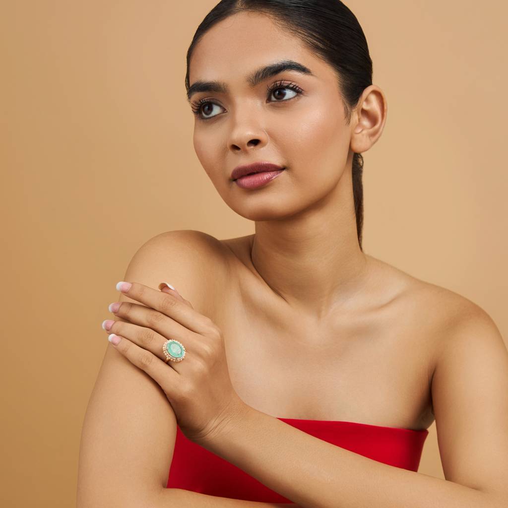 Kushal'S Fashion Jewellery Gold-Plated Party Wear Zircon Finger Ring-177158 : 424687