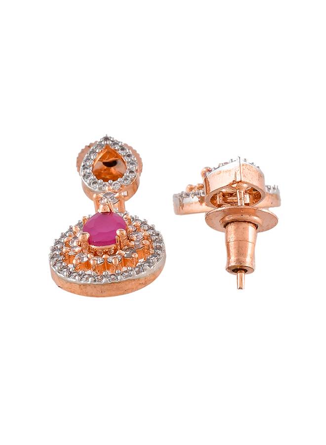 Sparkling Elegance Two Tone Plated Cz Jewellery Set : 8905124498738