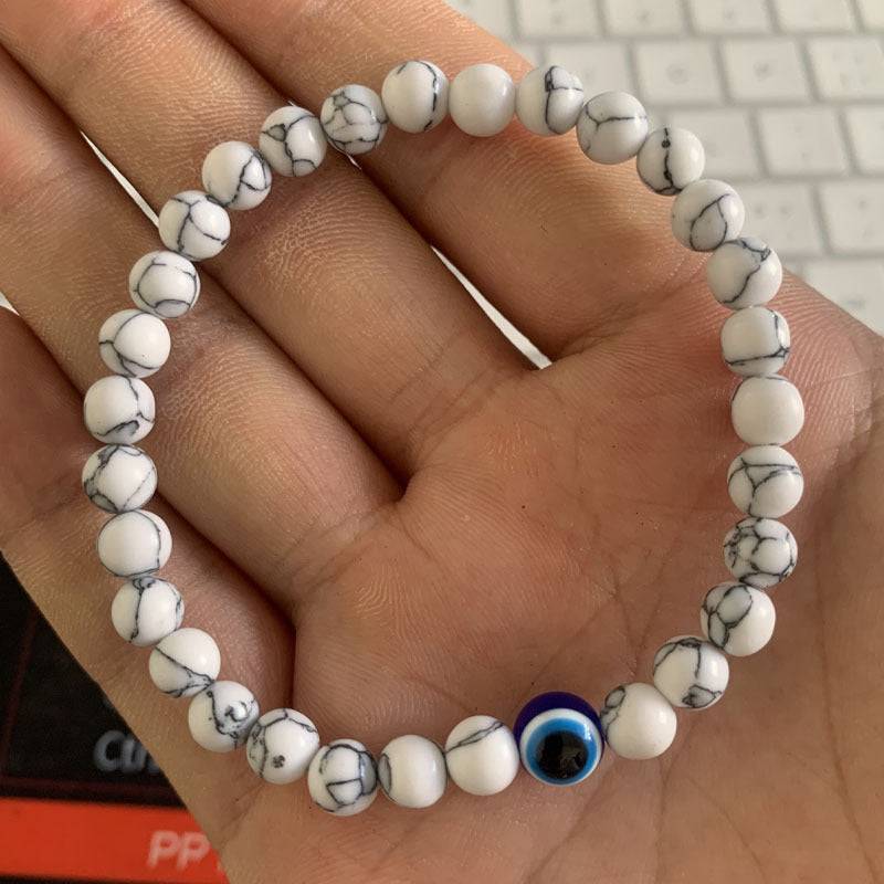 Protective Evil Eye Natural Stone Band : MB1S0783
